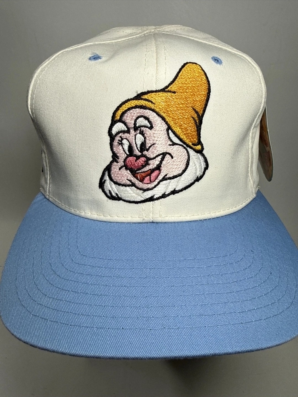 Rare Vintage 90s Disney x American Needle Blockhead Hat Happy Dwarf Snapback NWT